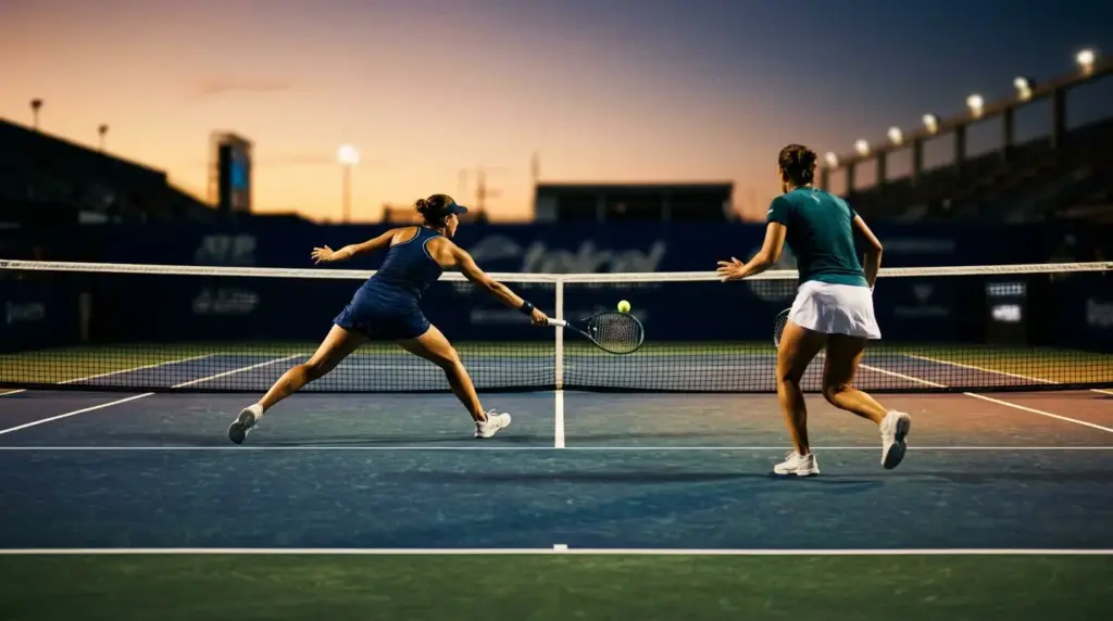 Women’s doubles tennis players mount a dramatic comeback on a hard court in Monterrey.