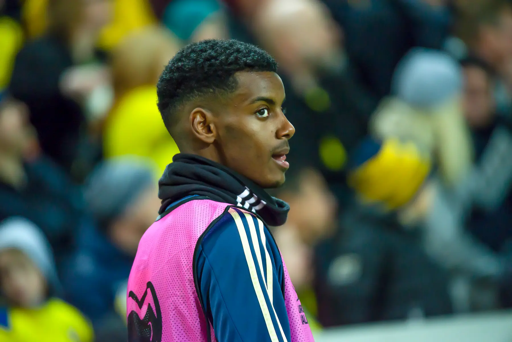 Alexander Isak w stroju treningowym reprezentacji Szwecji podczas meczu z Rumunią.